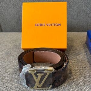 Faux Louis Vuitton Men's Checkered Brown Belt